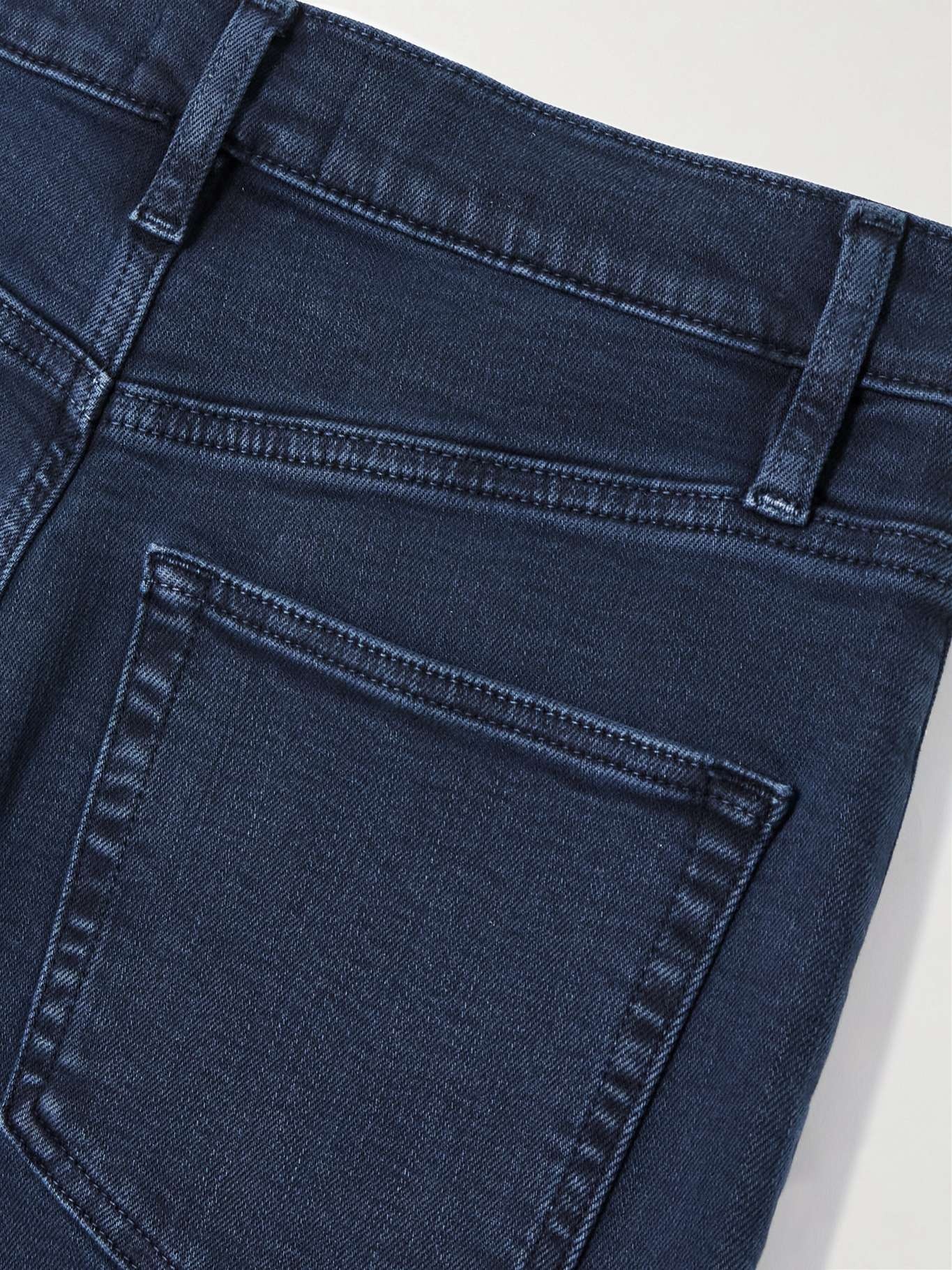 The Anchor frayed cropped high-rise wide-leg jeans Navy - 6