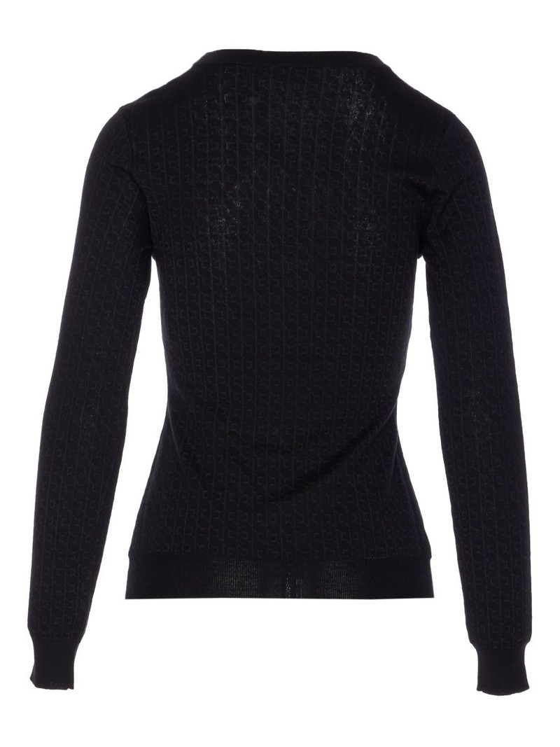 ELISABETTA FRANCHI logo-pattern crew-neck sweater outlook