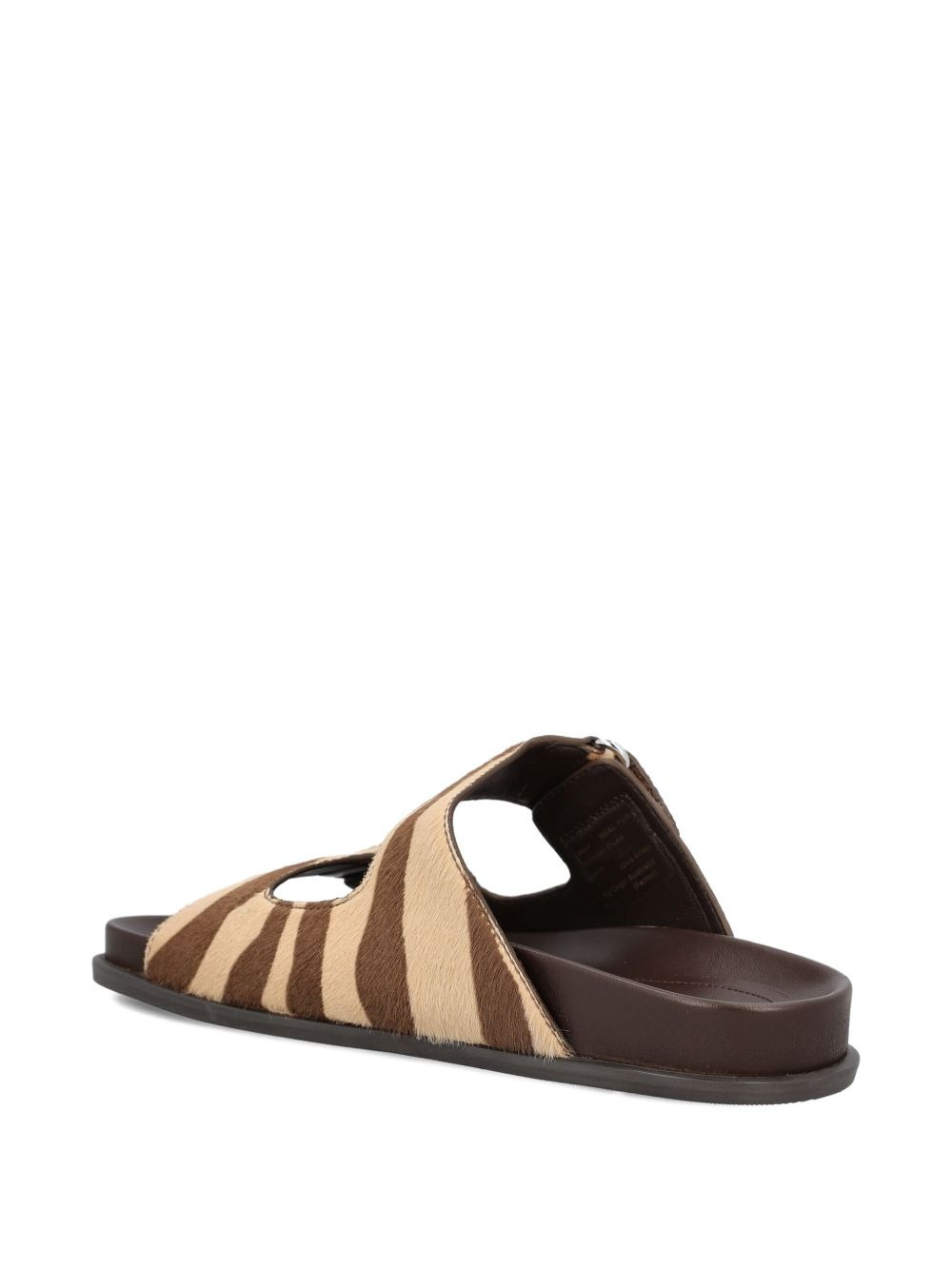 zebra-print button-detail sandals - 4