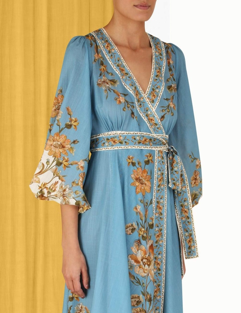 Zimmermann CHINTZ WRAP MIDI DRESS - 7491DSS234BDFL | REVERSIBLE