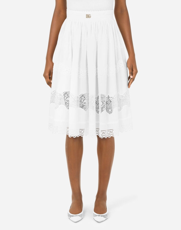 Embroidered cotton midi skirt - 1