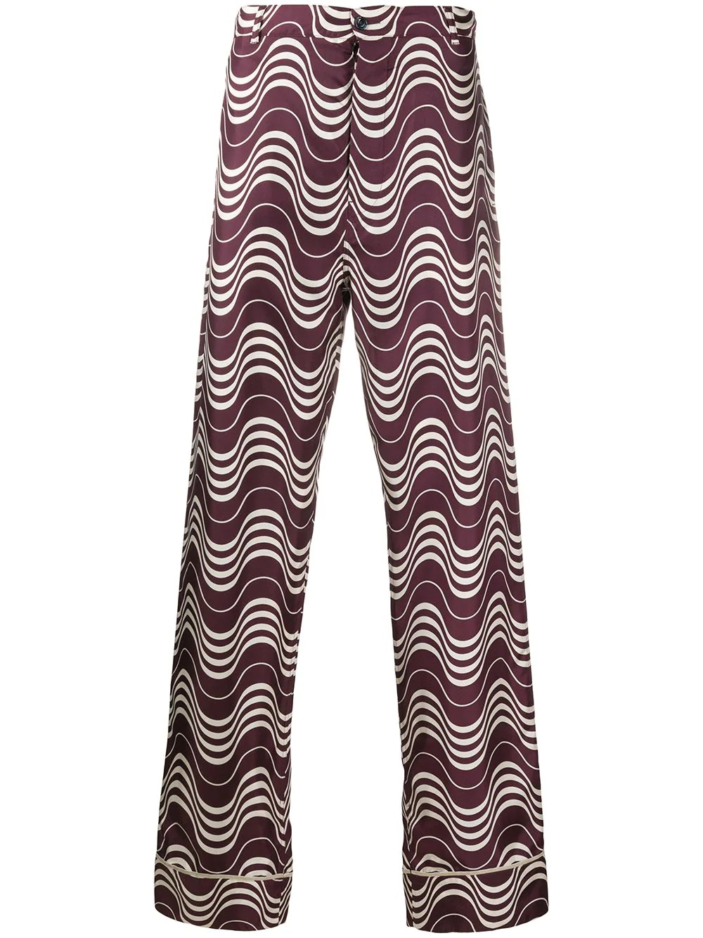 swirly print trousers - 1