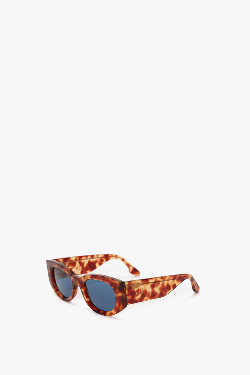 Victoria Beckham Monogram Detail Sunglasses In Blonde Havana outlook