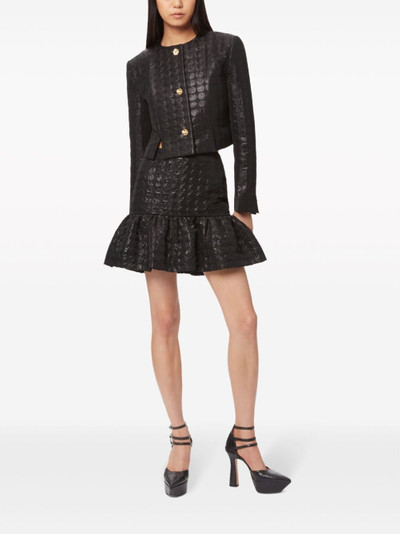 NINA RICCI patterned-jacquard ruffled miniskirt outlook