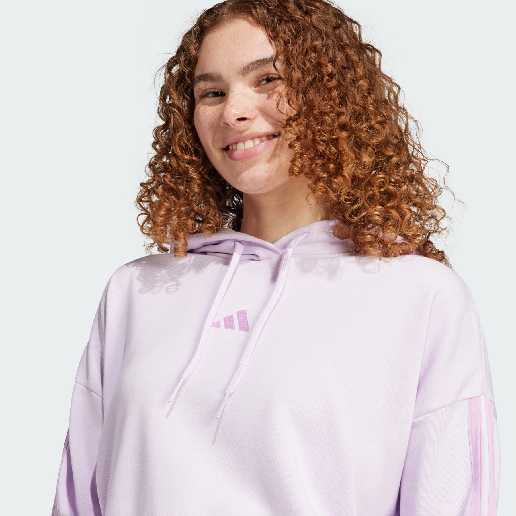 Essentials 3-Stripes French Terry Crop Hoodie - 7