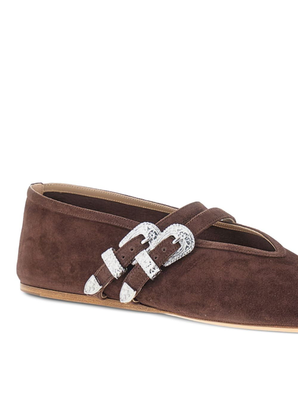 Claudia buckled suede ballet flats - 4