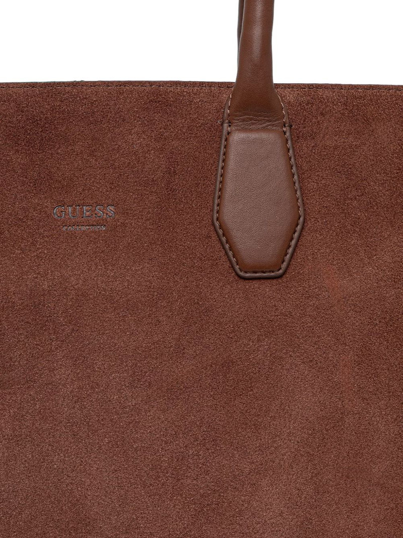 Anitha suede-panel tote bag 4