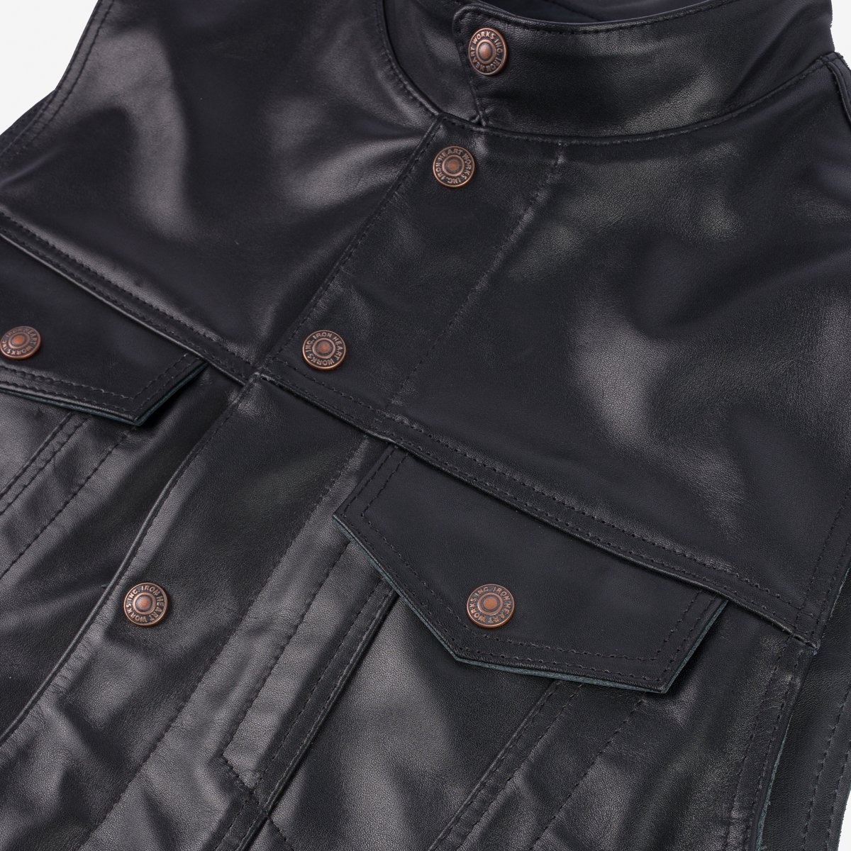IHV-45-BLK Japanese Steerhide Modified Type III Vest - Black - 11