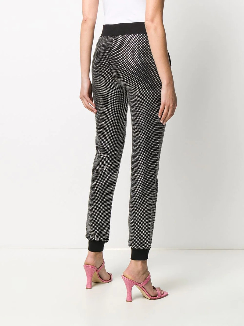 glitter-effect slim-fit trousers 4