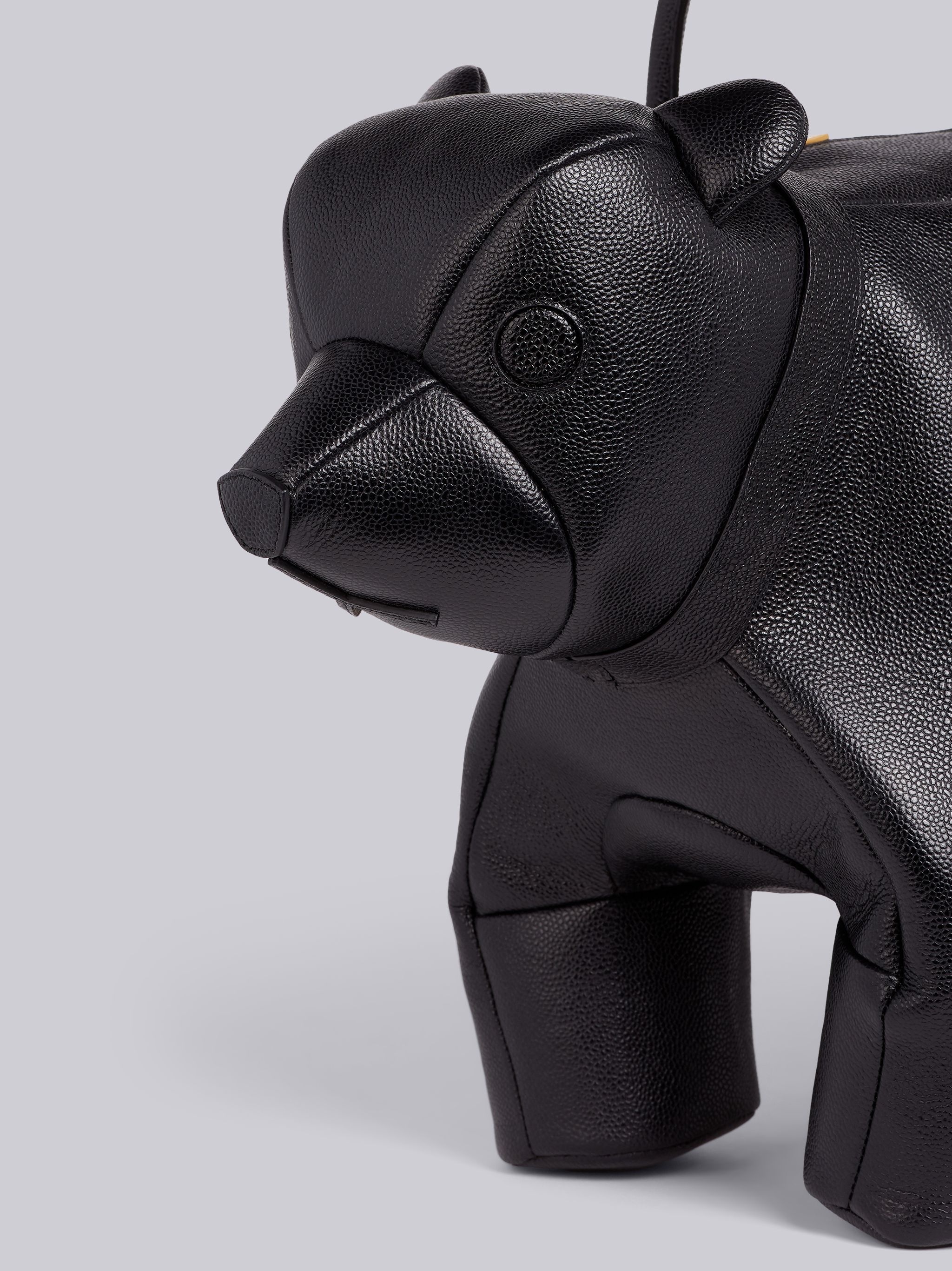 Black Pebbled Calfskin Bear Bag - 2