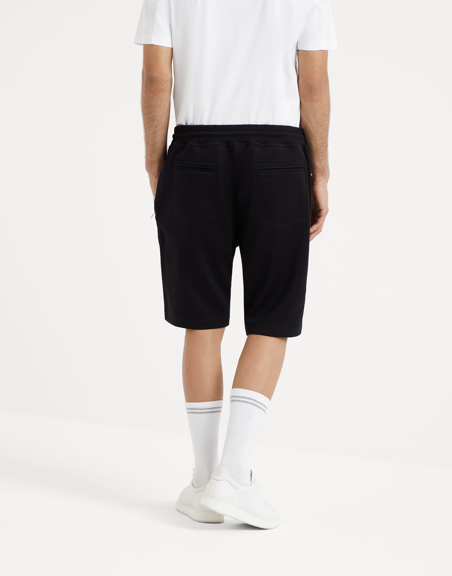 Cotton, cashmere and silk French terry double cloth Bermuda shorts - 2