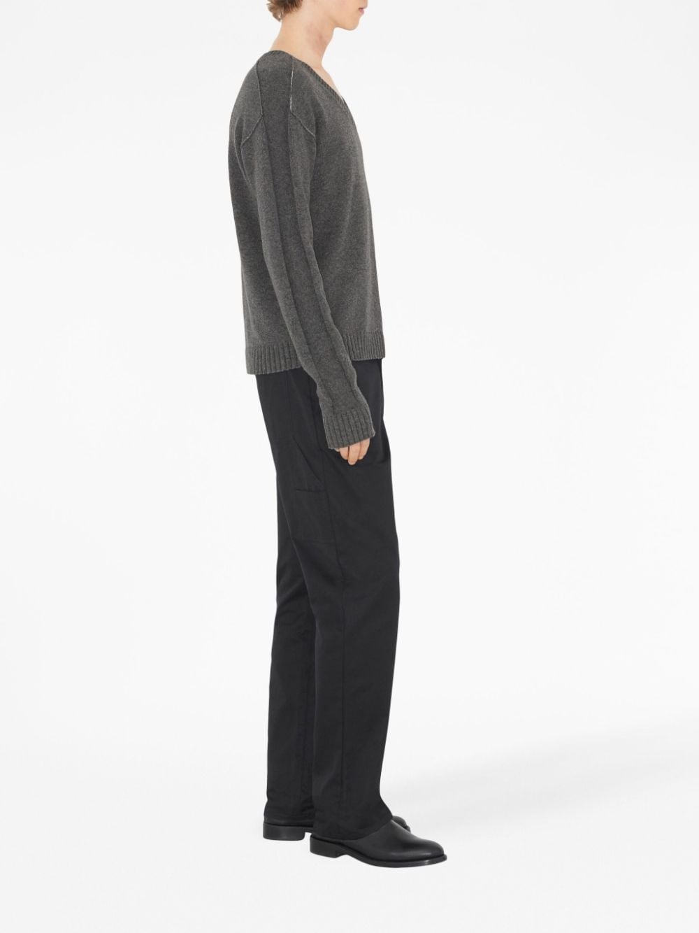 straight-leg cotton trousers - 3