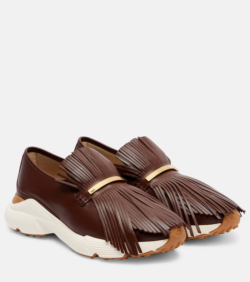 Fringed leather sneakers 1