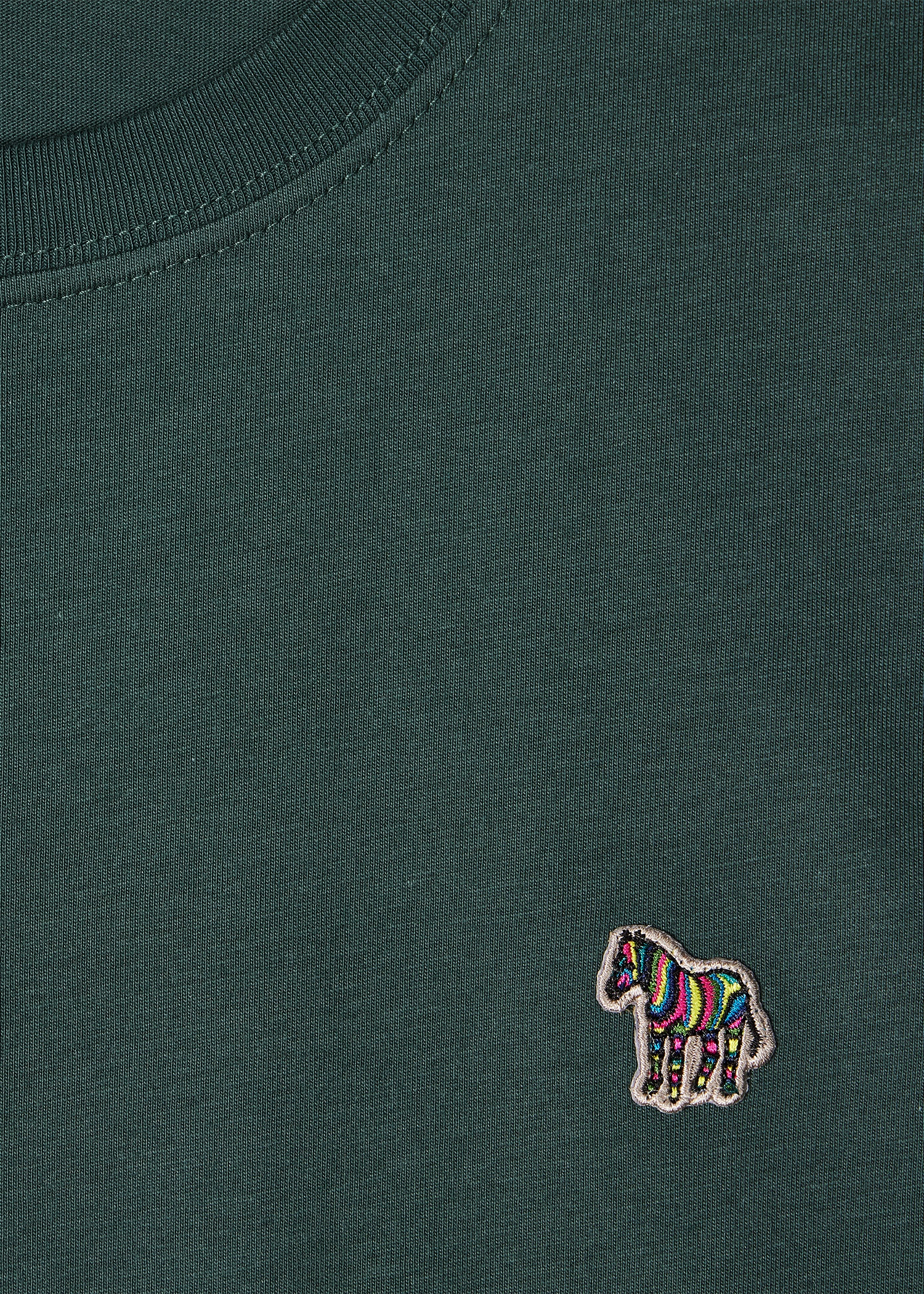 Dark Green Organic Cotton Zebra Logo T-Shirt - 2