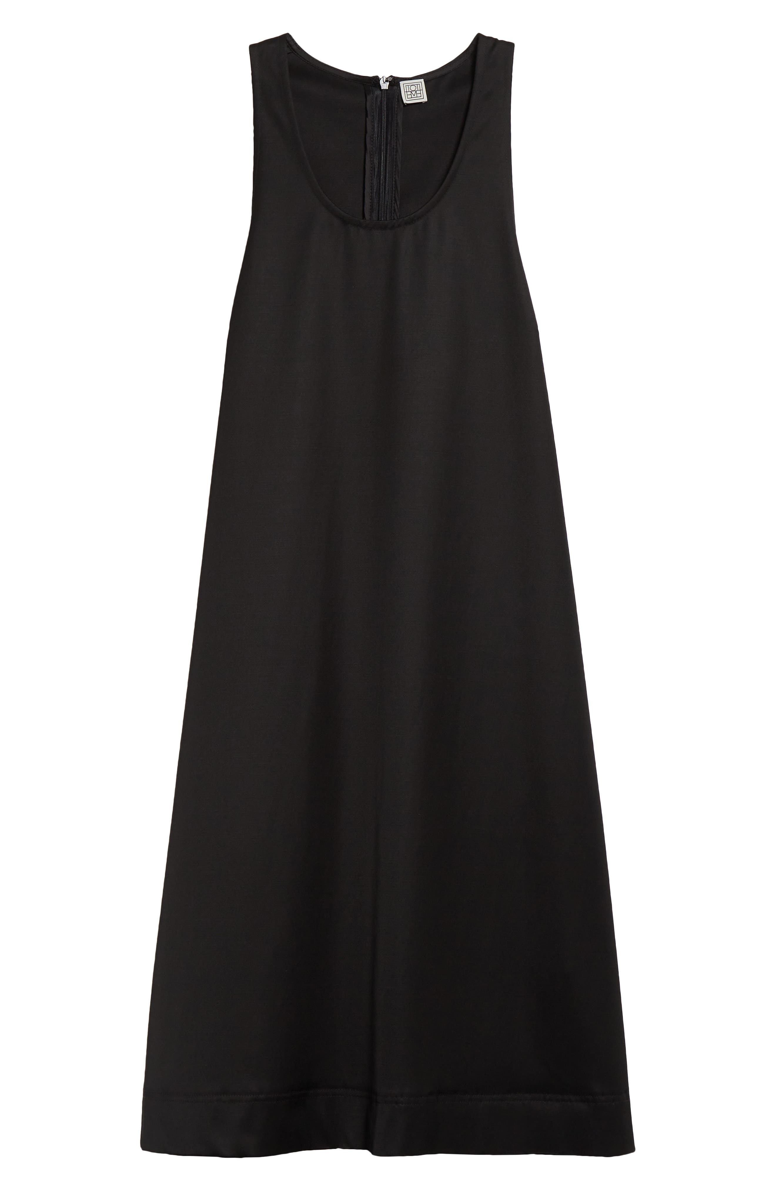 TOTEME Scoop Neck Chintz Shift Dress in Black at Nordstrom - 5