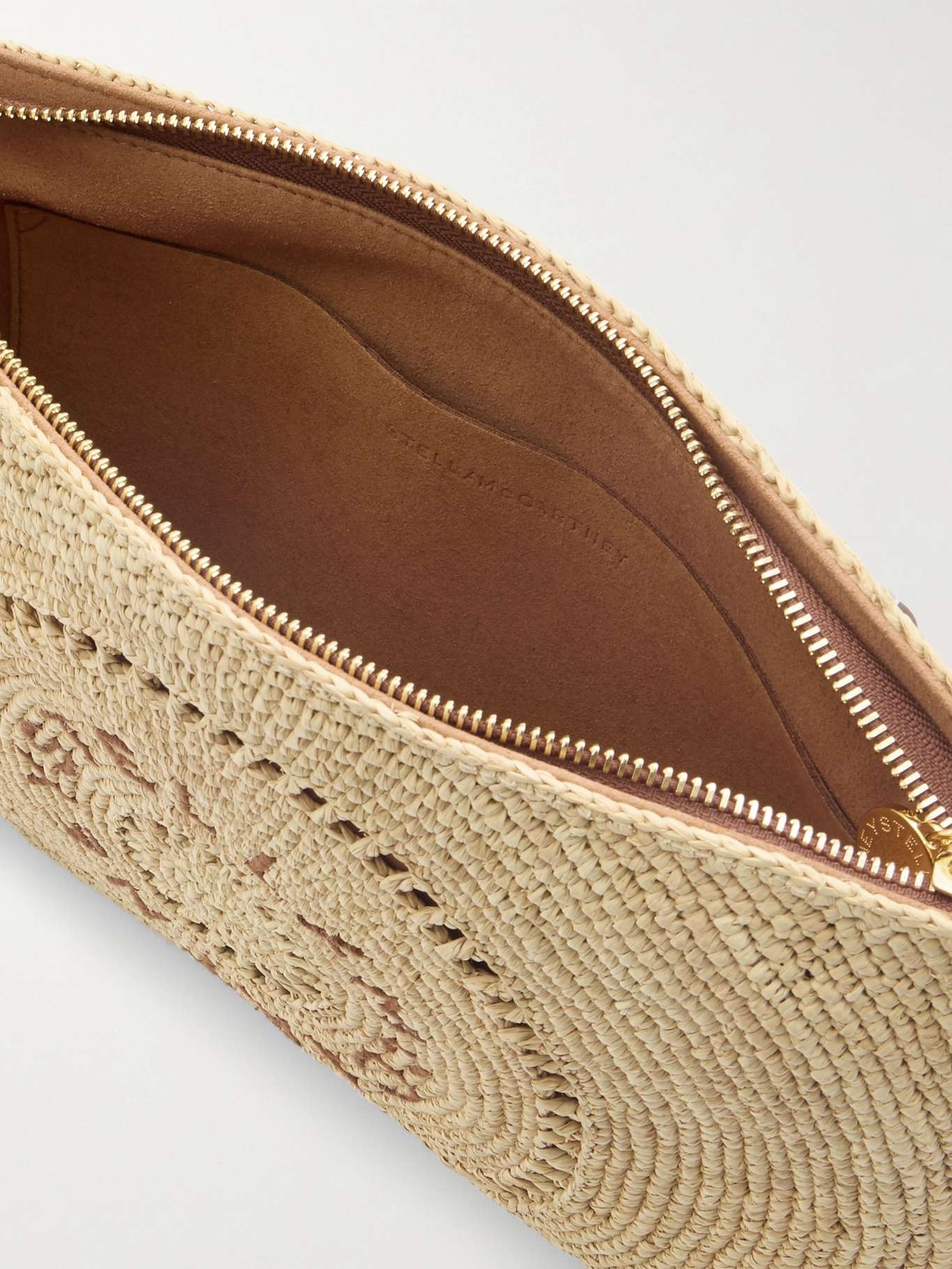 Tasseled embroidered raffia clutch Neutral - 5