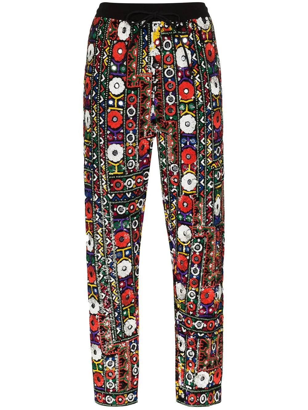 tapered sequinned trousers - 1