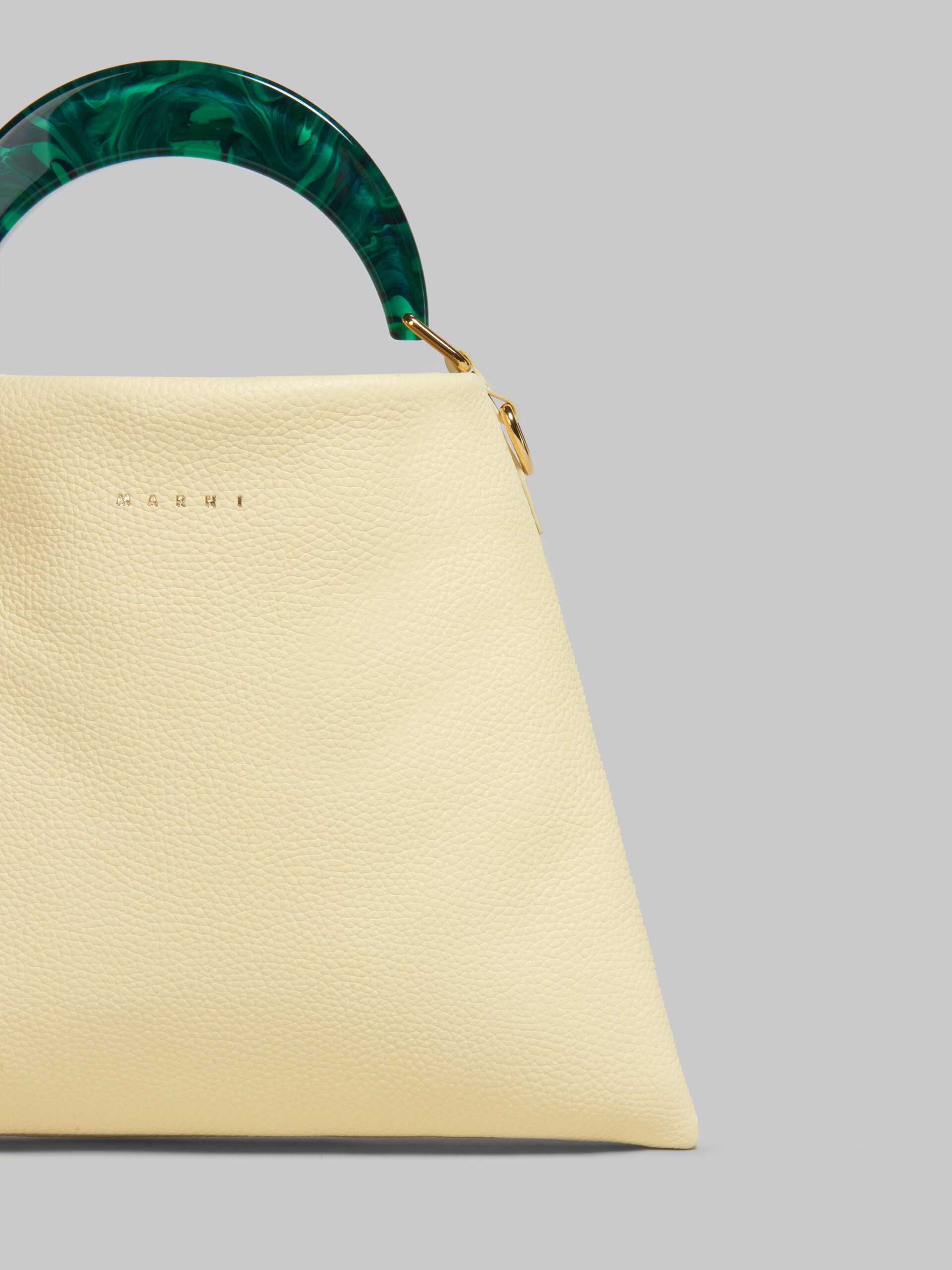 VENICE SMALL BAG IN LIGHT YELLOW LEATHER - 5