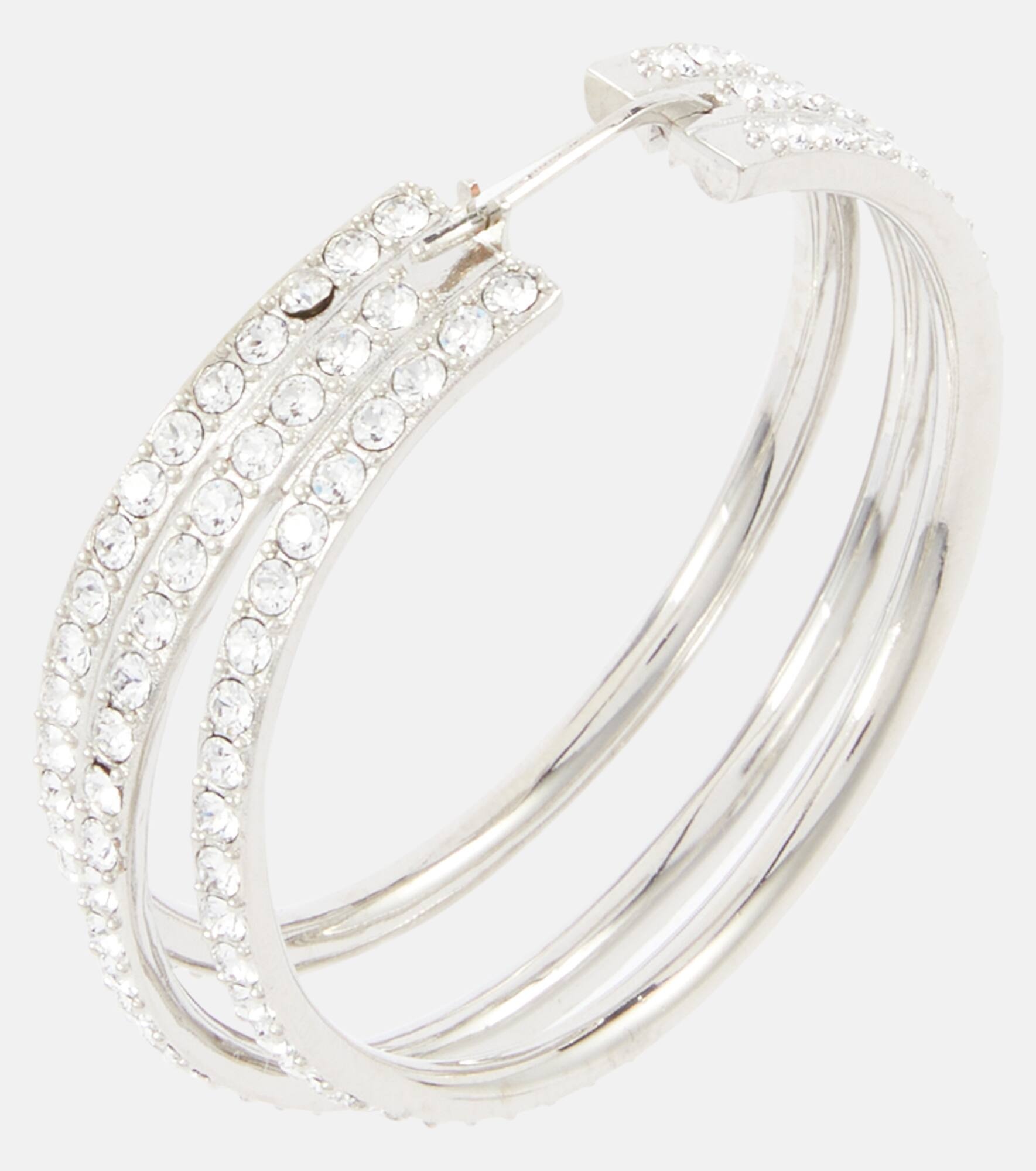 Vittoria crystal-embellished hoop earrings - 5