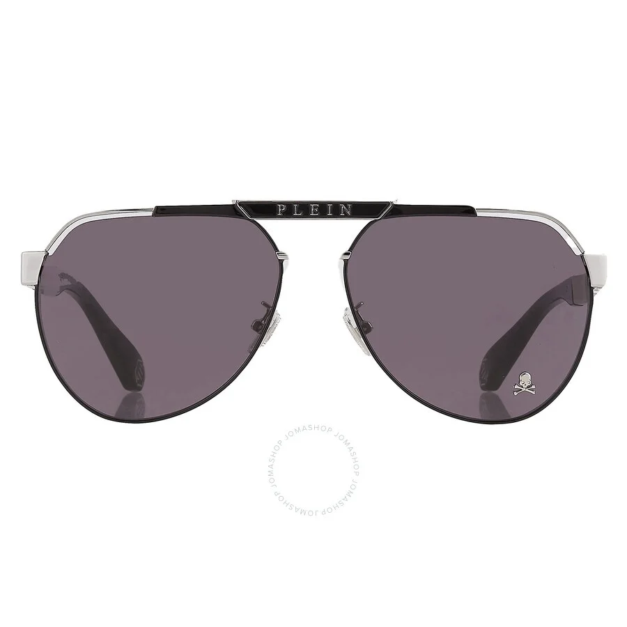 Philipp Plein Grey Pilot Men's Sunglasses SPP073M 583 63 - 1