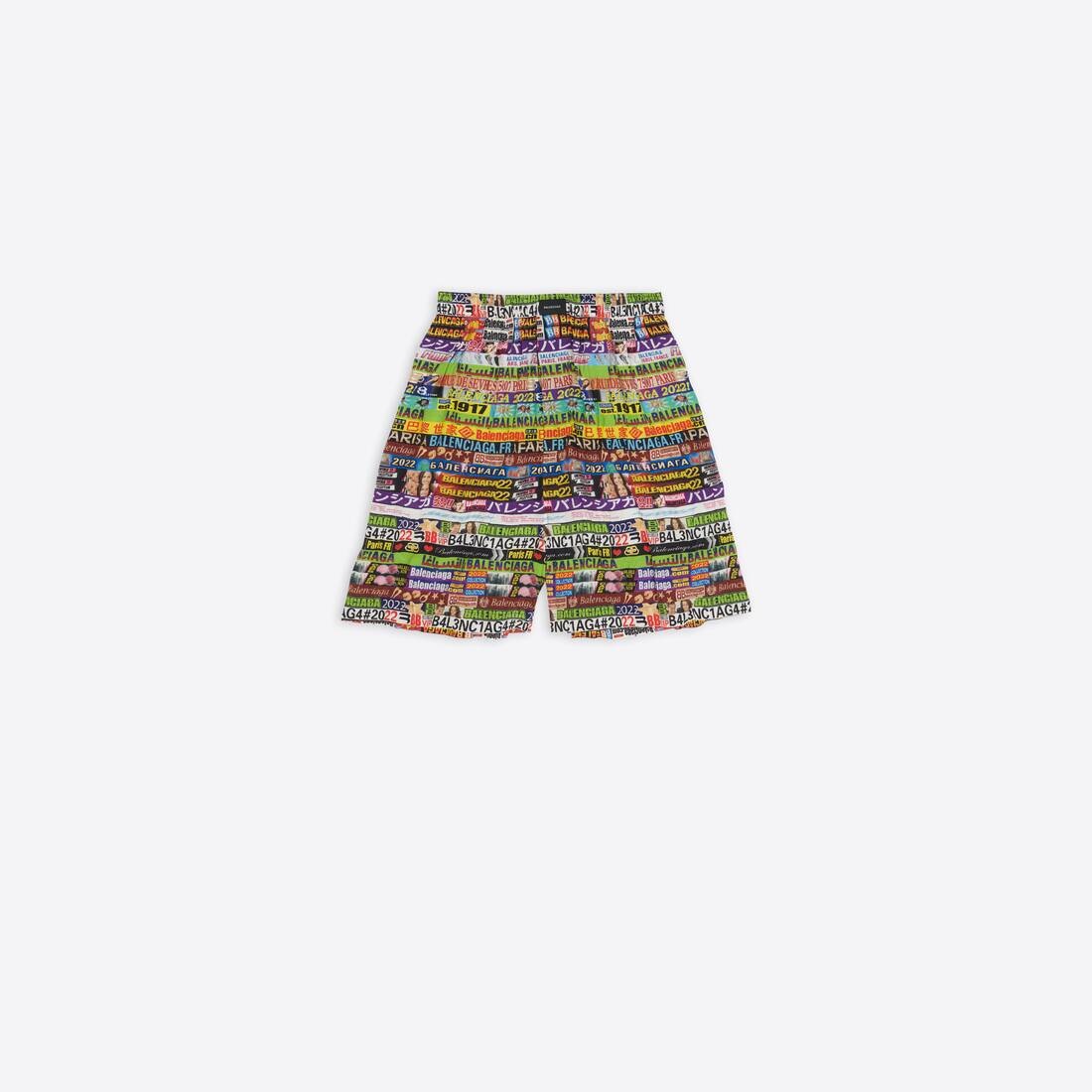 Men's Ad Banners Pyjama Shorts in Multicolored - 1