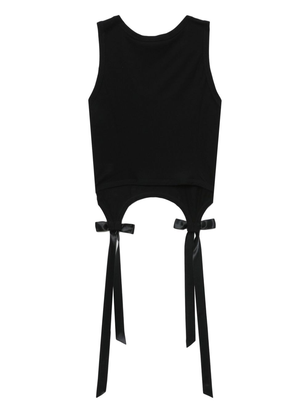 bow and ribbon-detail cotton vest - 5