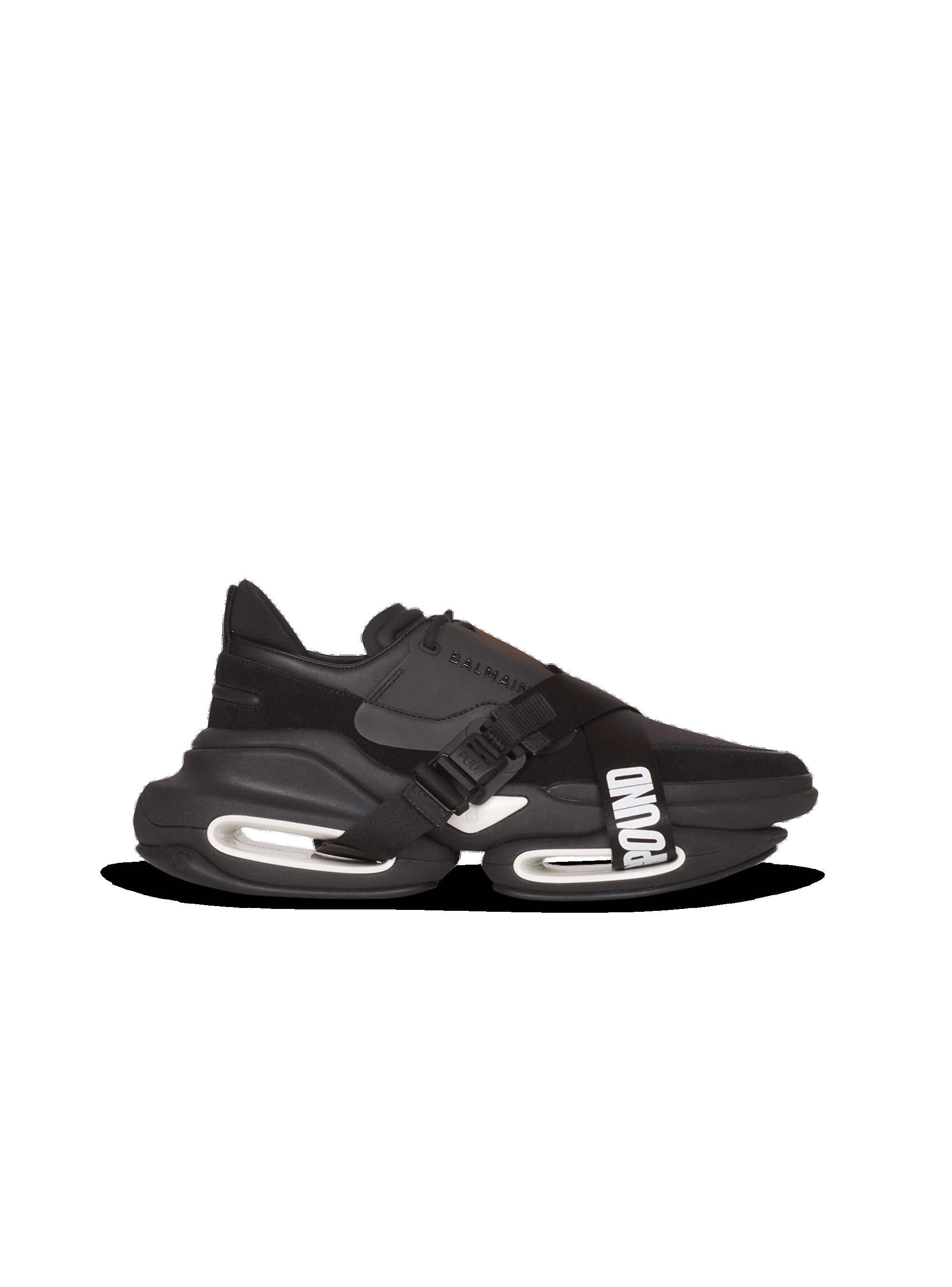 Balmain x Dogpound -Leather and knit B-Bold low-top sneakers with straps - 1