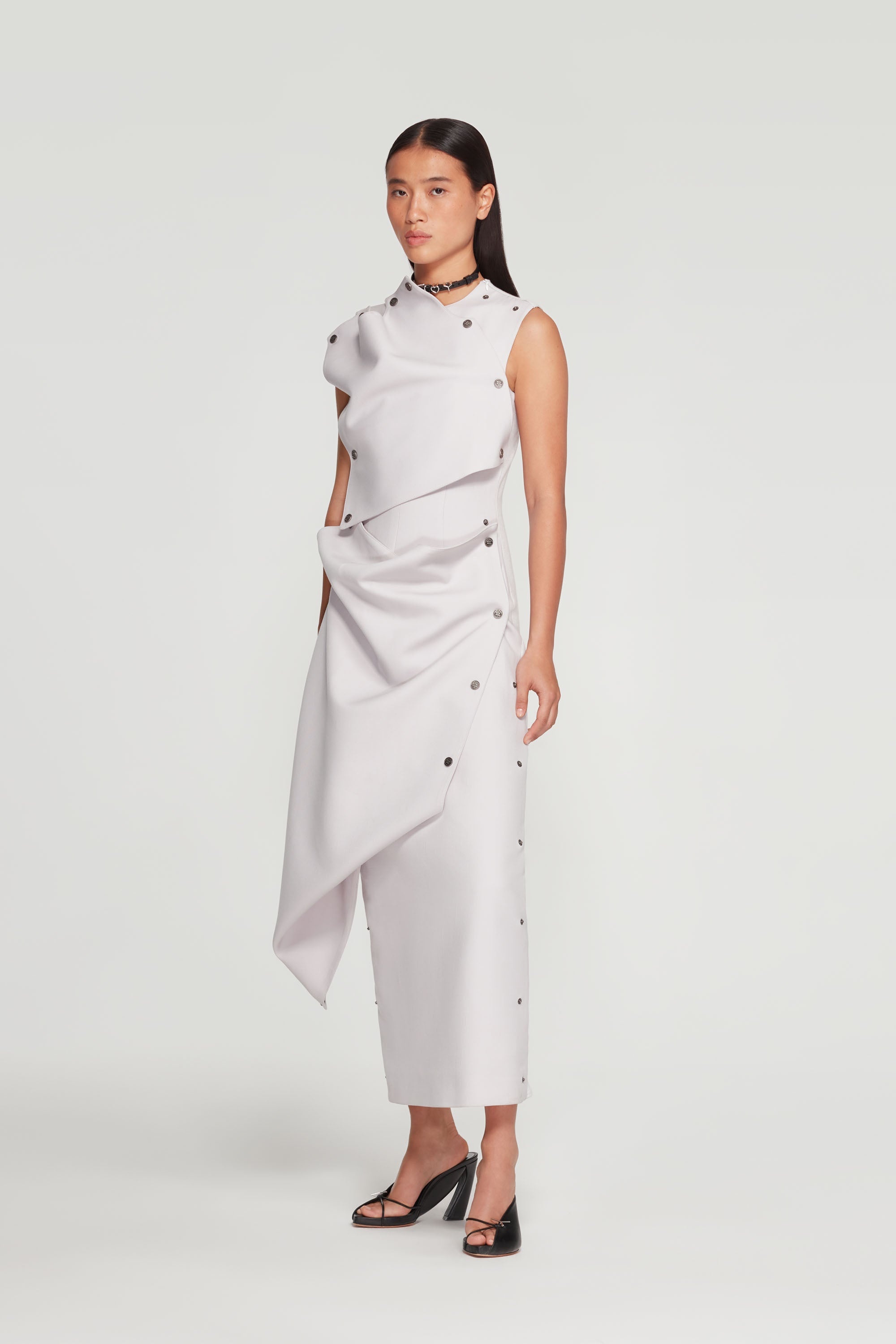 Snap Panel Sleeveless Dress - 5