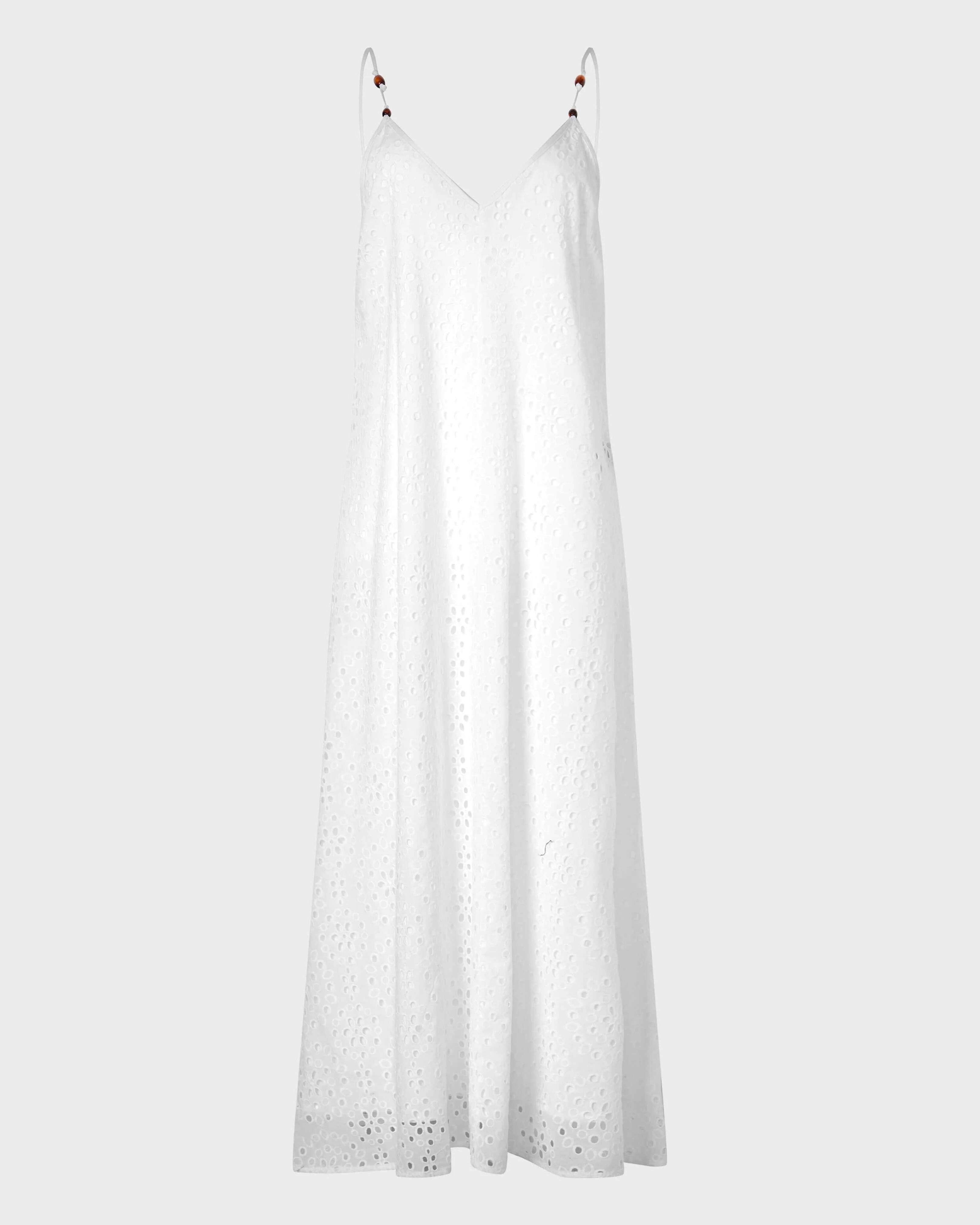 WOMEN FLORAL BRODERIE ANGLAISE V-BACK MAXI DRESS - 1