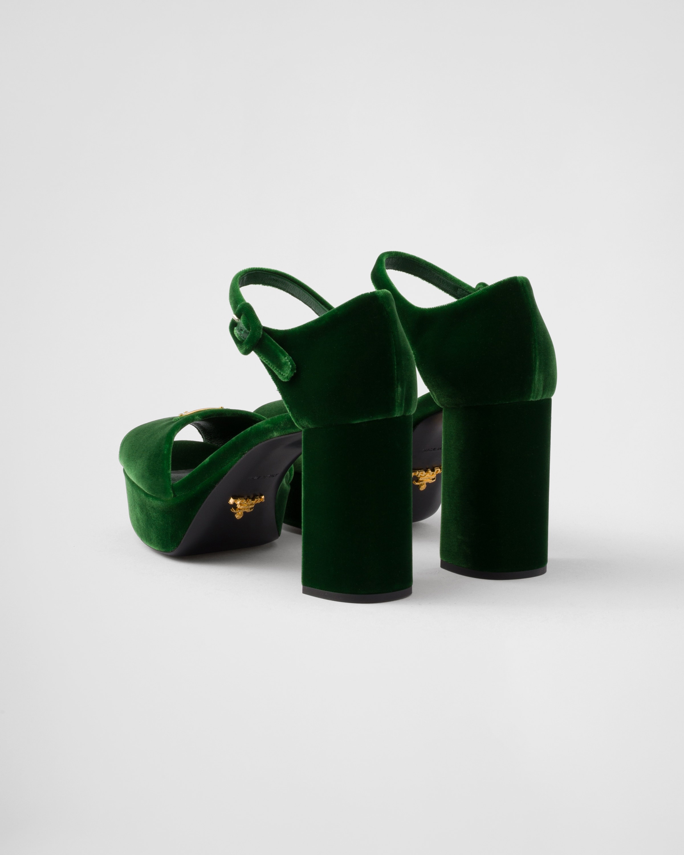 Velvet platform sandals - 4