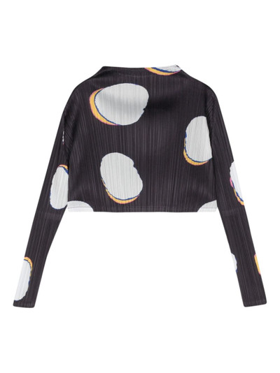 Pleats Please Issey Miyake Bean Dots pleated cropped top outlook