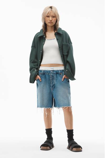 Alexander Wang RUCHED WAIST BAGGY SHORT IN DENIM outlook