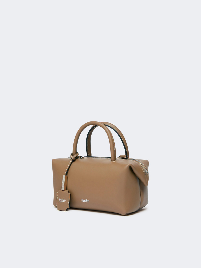 Max Mara HOLDALLS Small natural leather bowler bag - MUD outlook