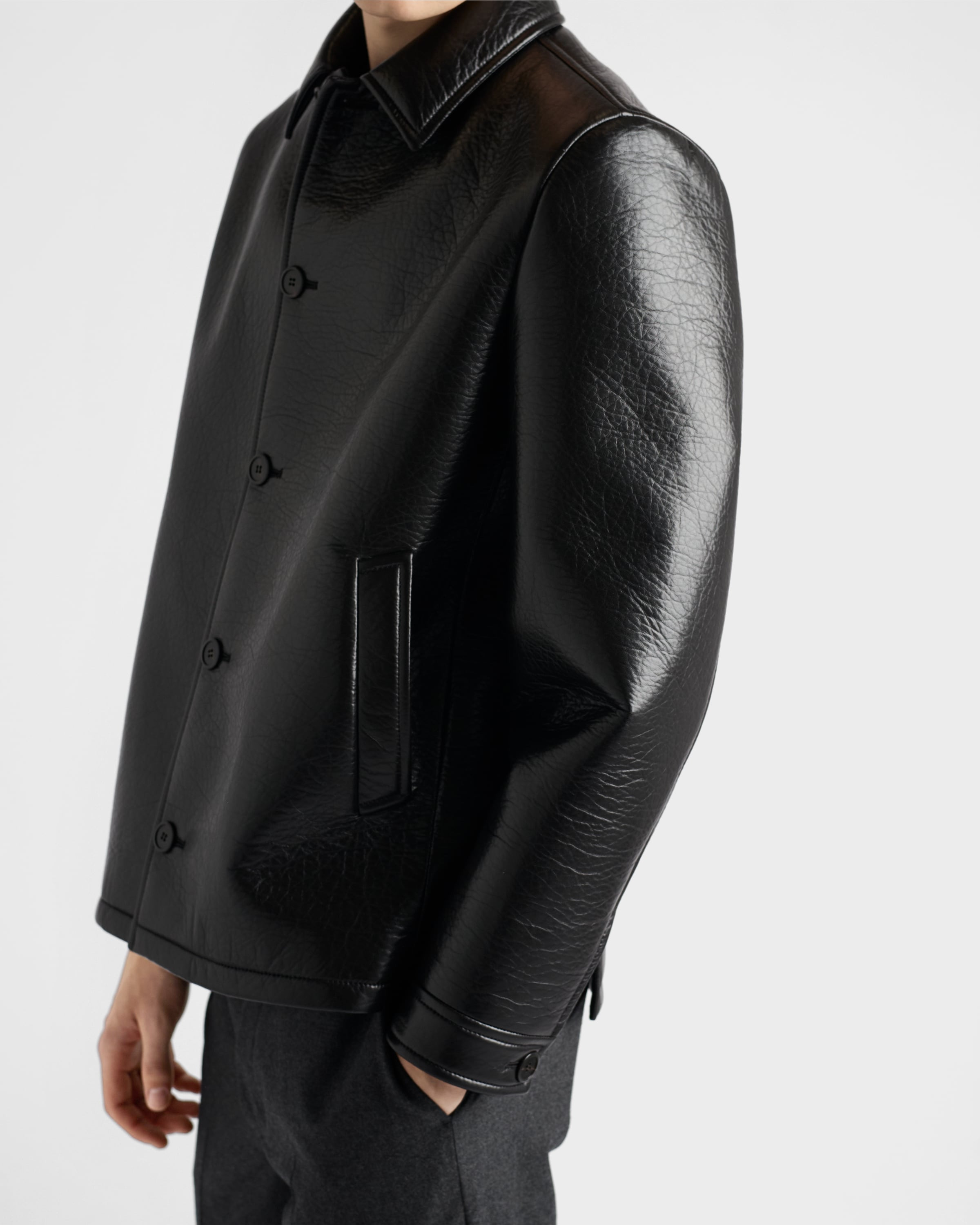 Nappa leather caban jacket - 3