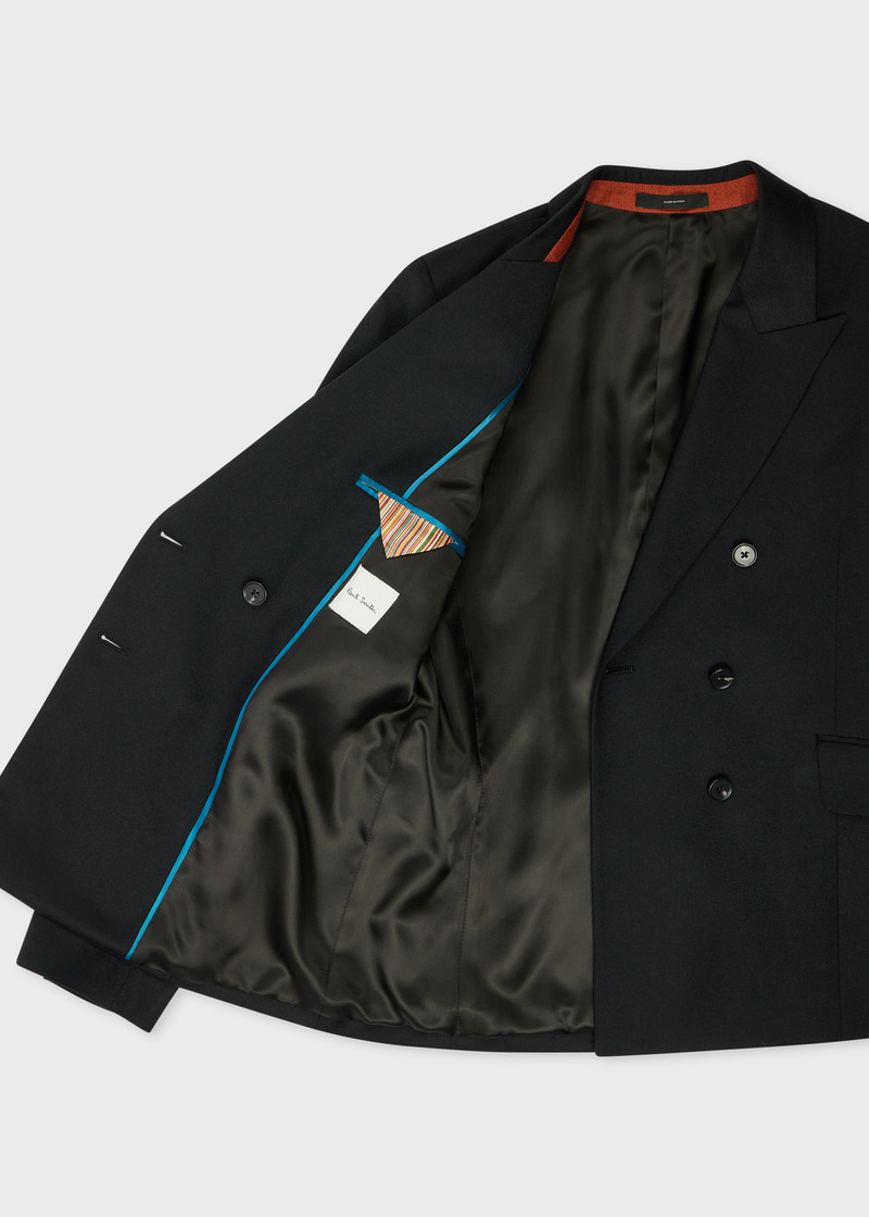 Women's Black Flannel Double-Breasted Suit 4