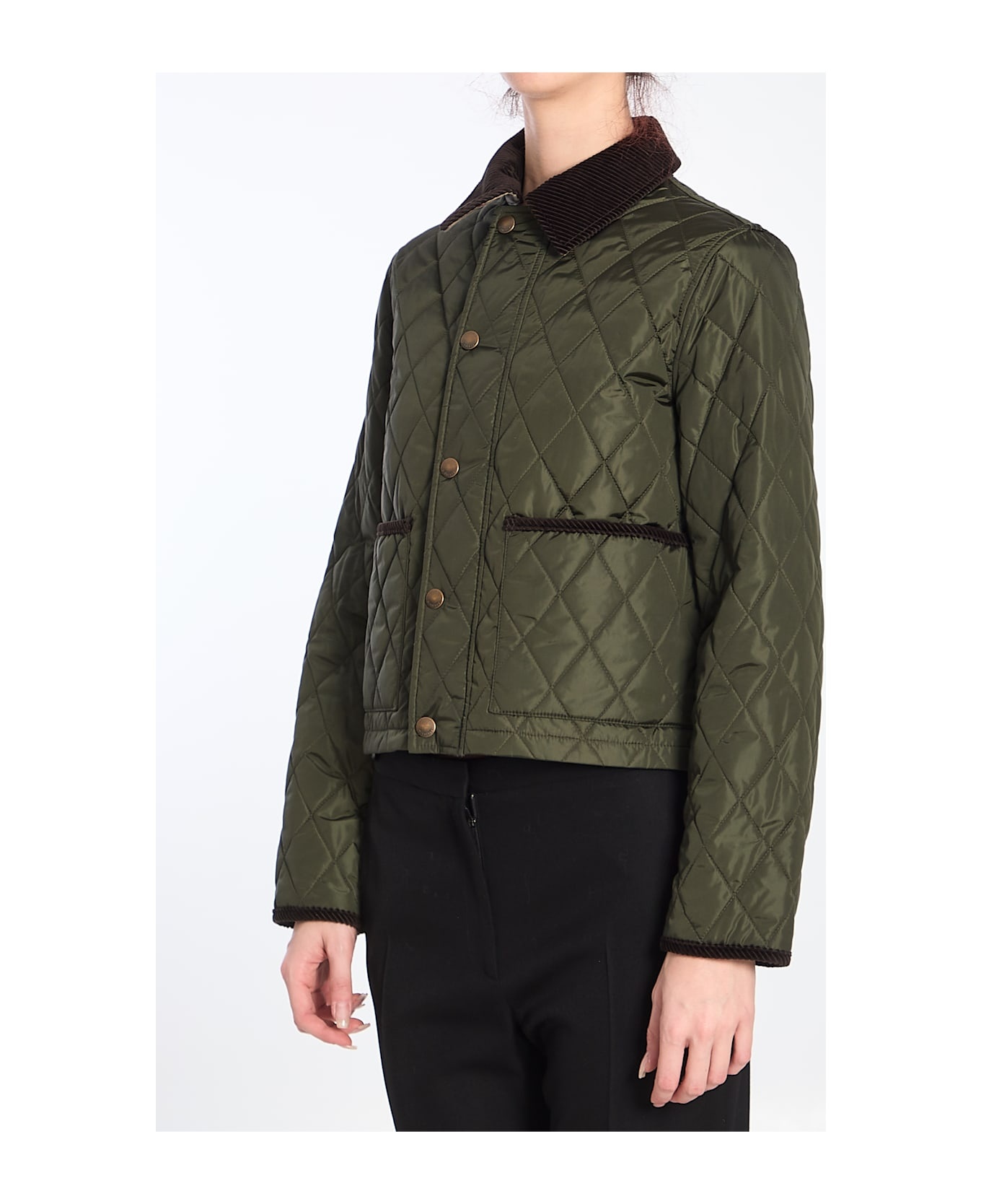 Cropped Quilted Jacket - 2