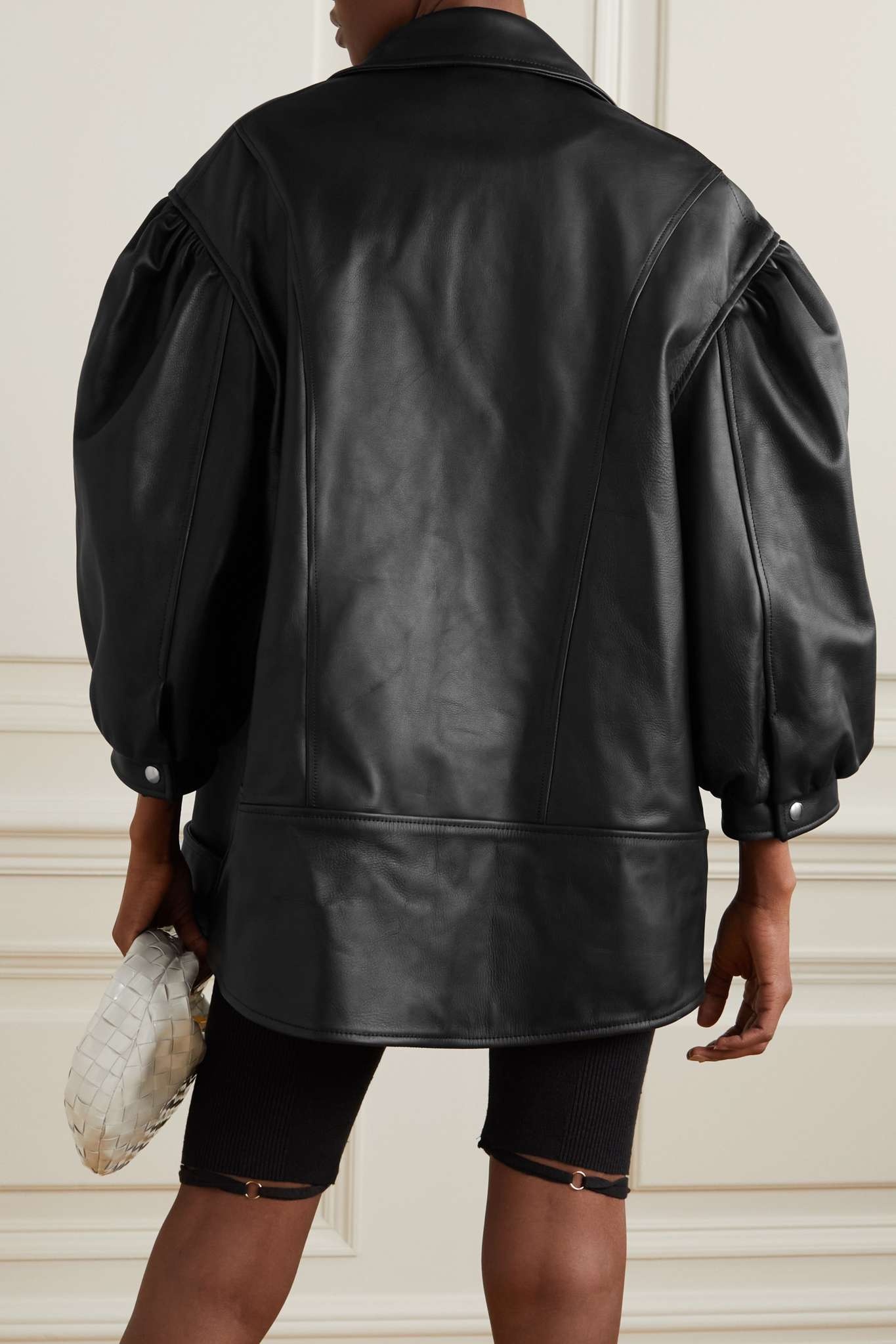 Oversized leather jacket - 4