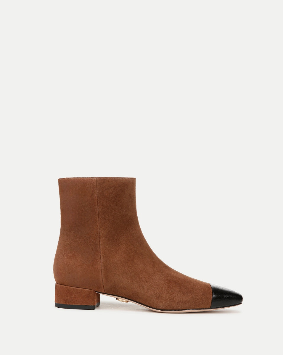 CECILE SUEDE CAP-TOE BOOTIE - 1