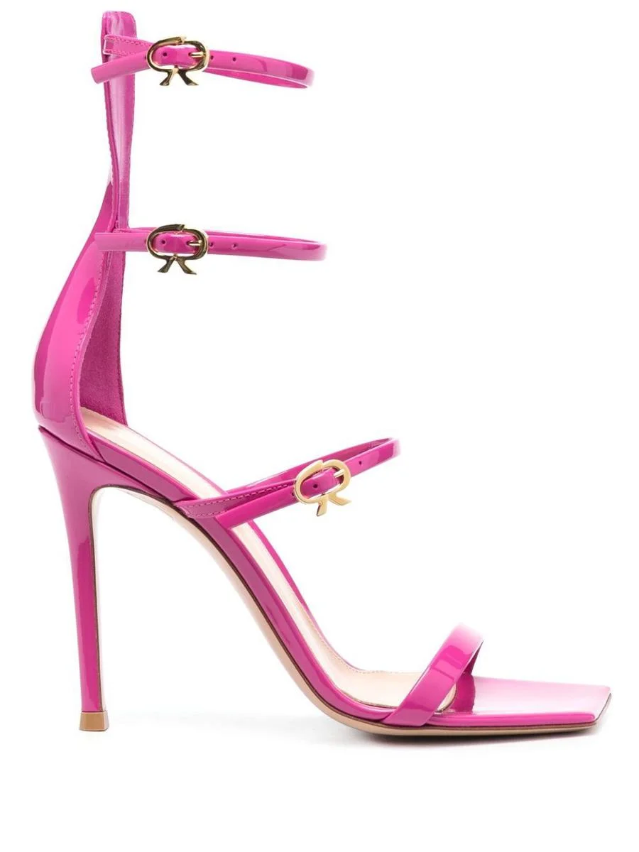 Gianvito Rossi Ribbon Uptown Patent High Heel Sandals - 1