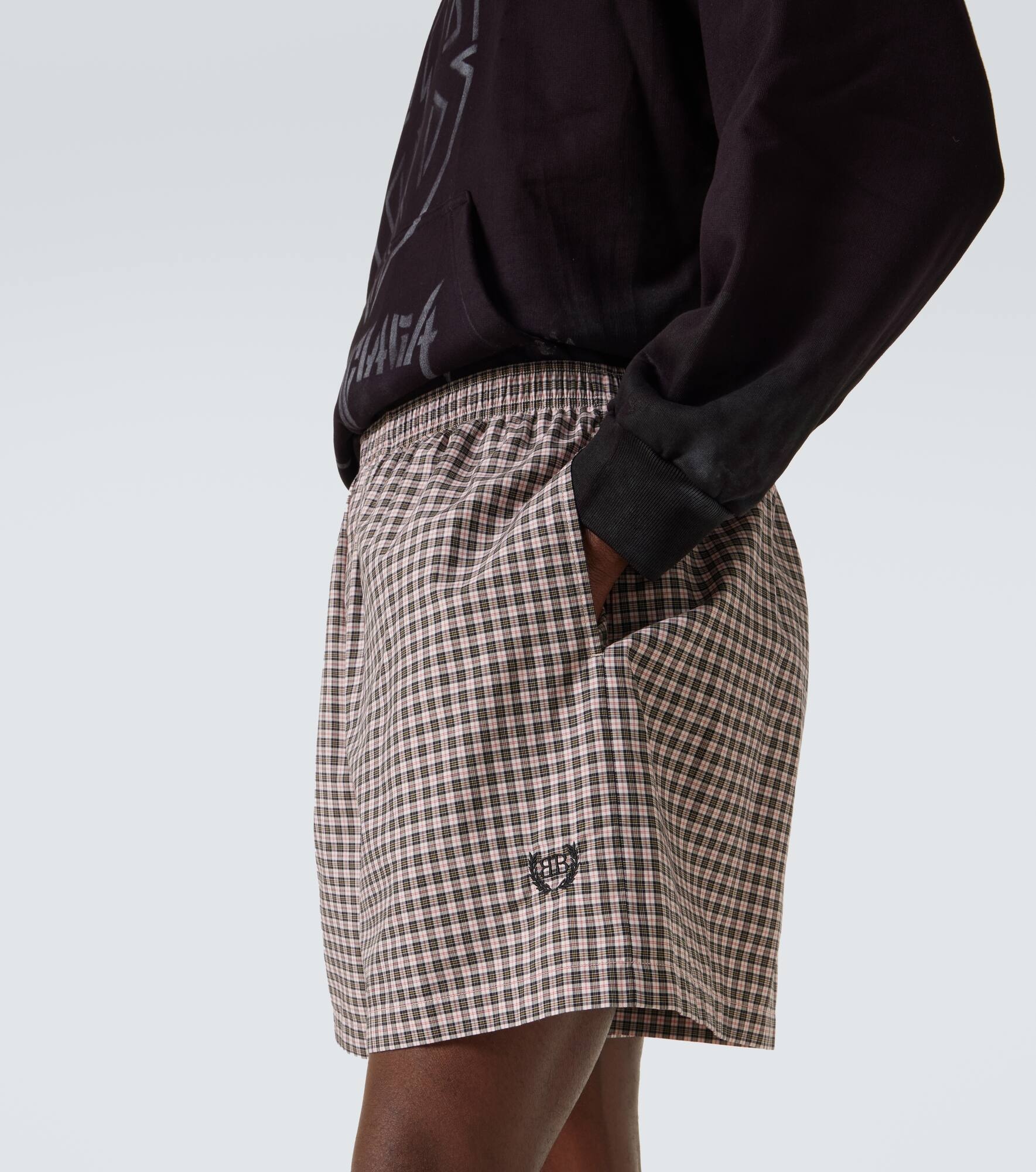 Checked cotton shorts - 6