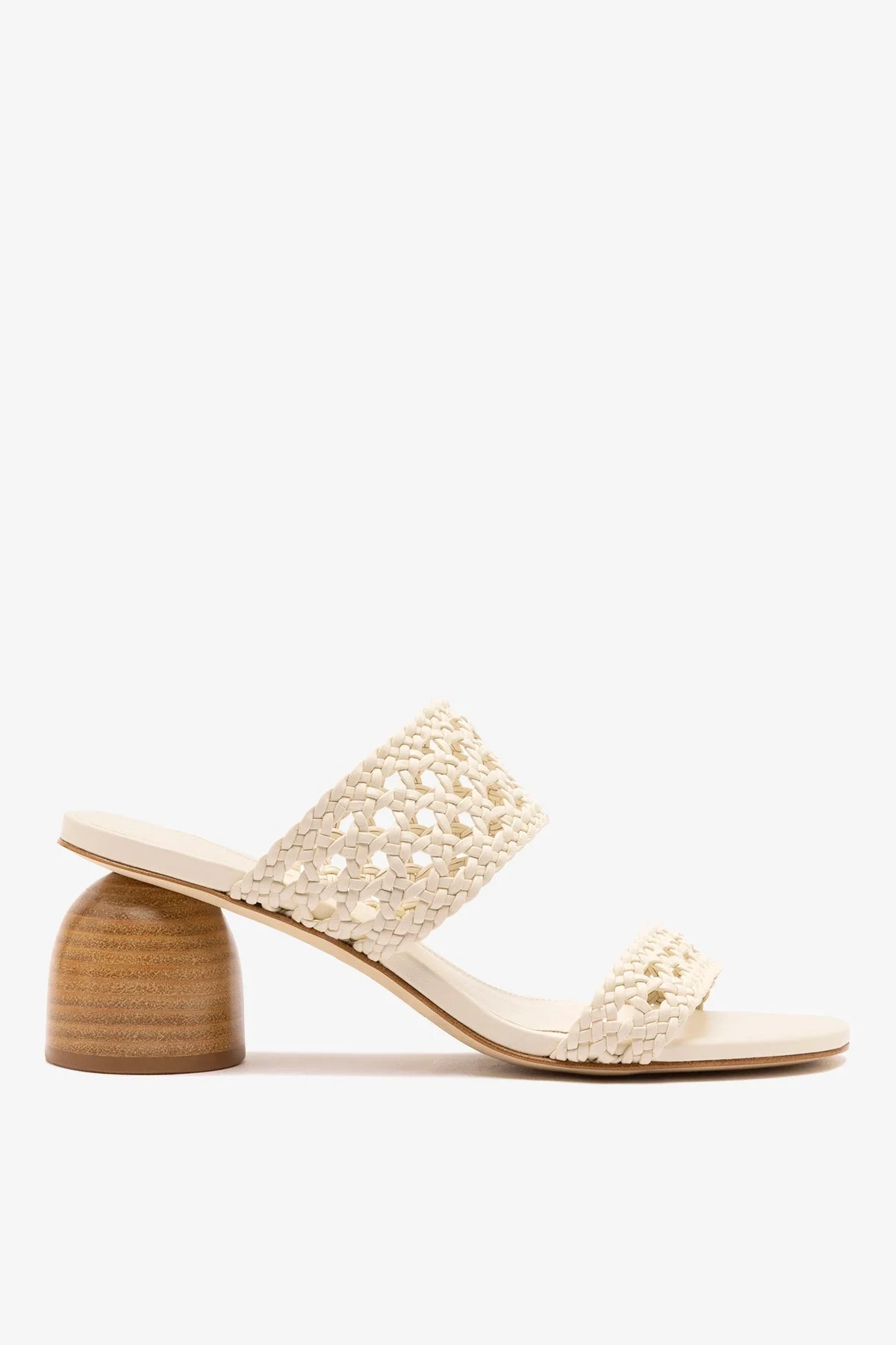 Dew Drop Macrame Sandal In Ivory Leather - 1