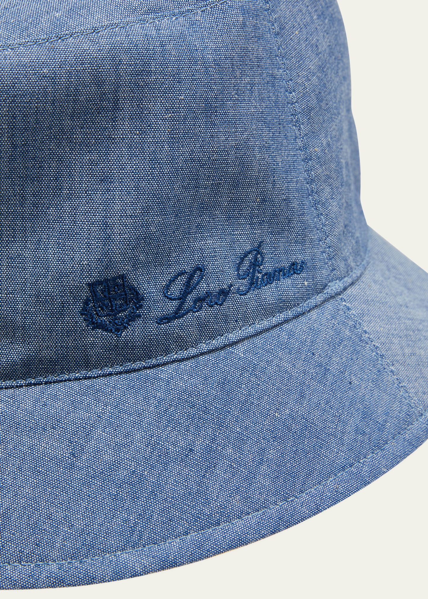 Men's Embroidered Chambray Bucket Hat - 2