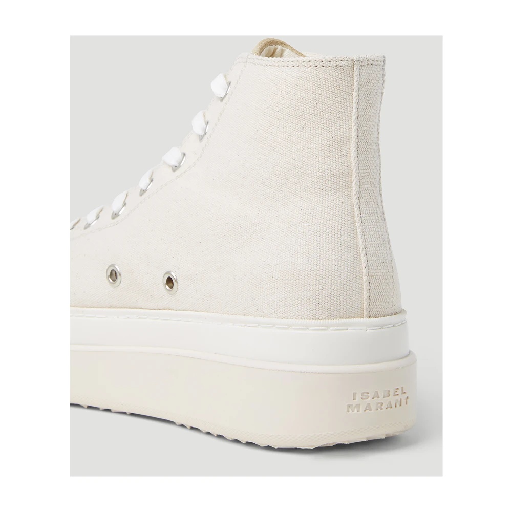 Isabel Marant COTTON HIGH TOP SNEAKERS WITH LOGO PRINT