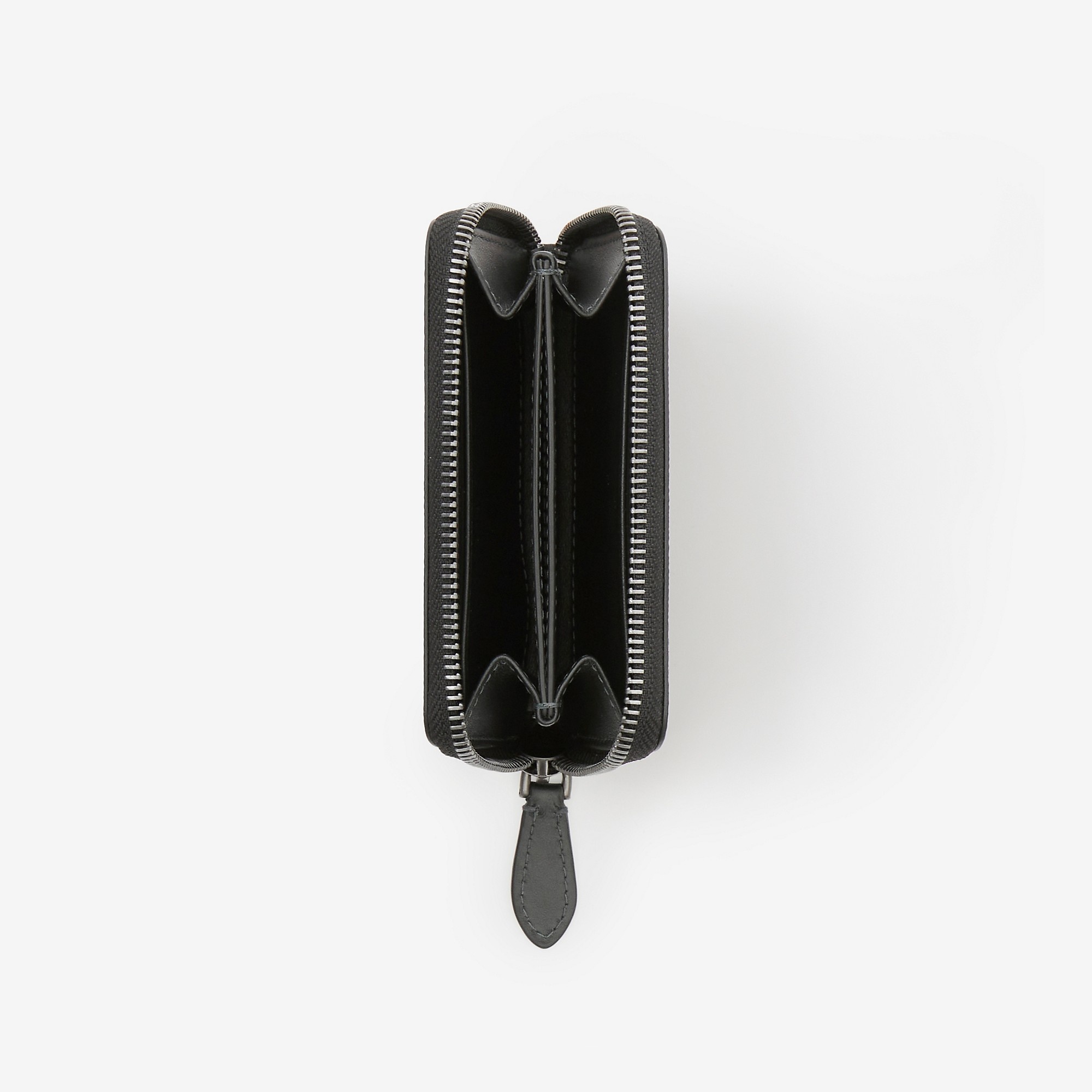 Check and Leather Zip Wallet - 2