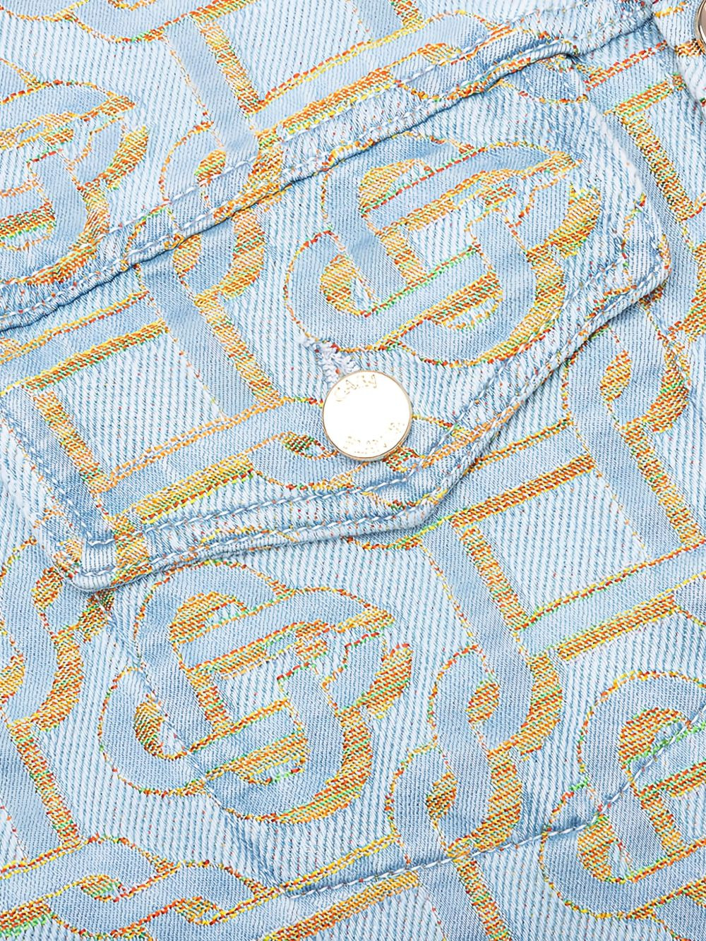 monogram-jacquard denim jacket - 5