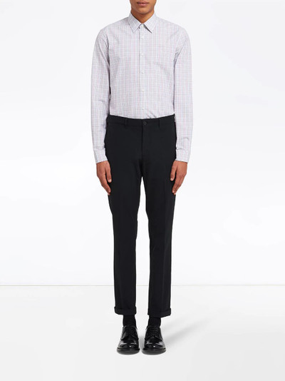 Prada checked slim shirt outlook