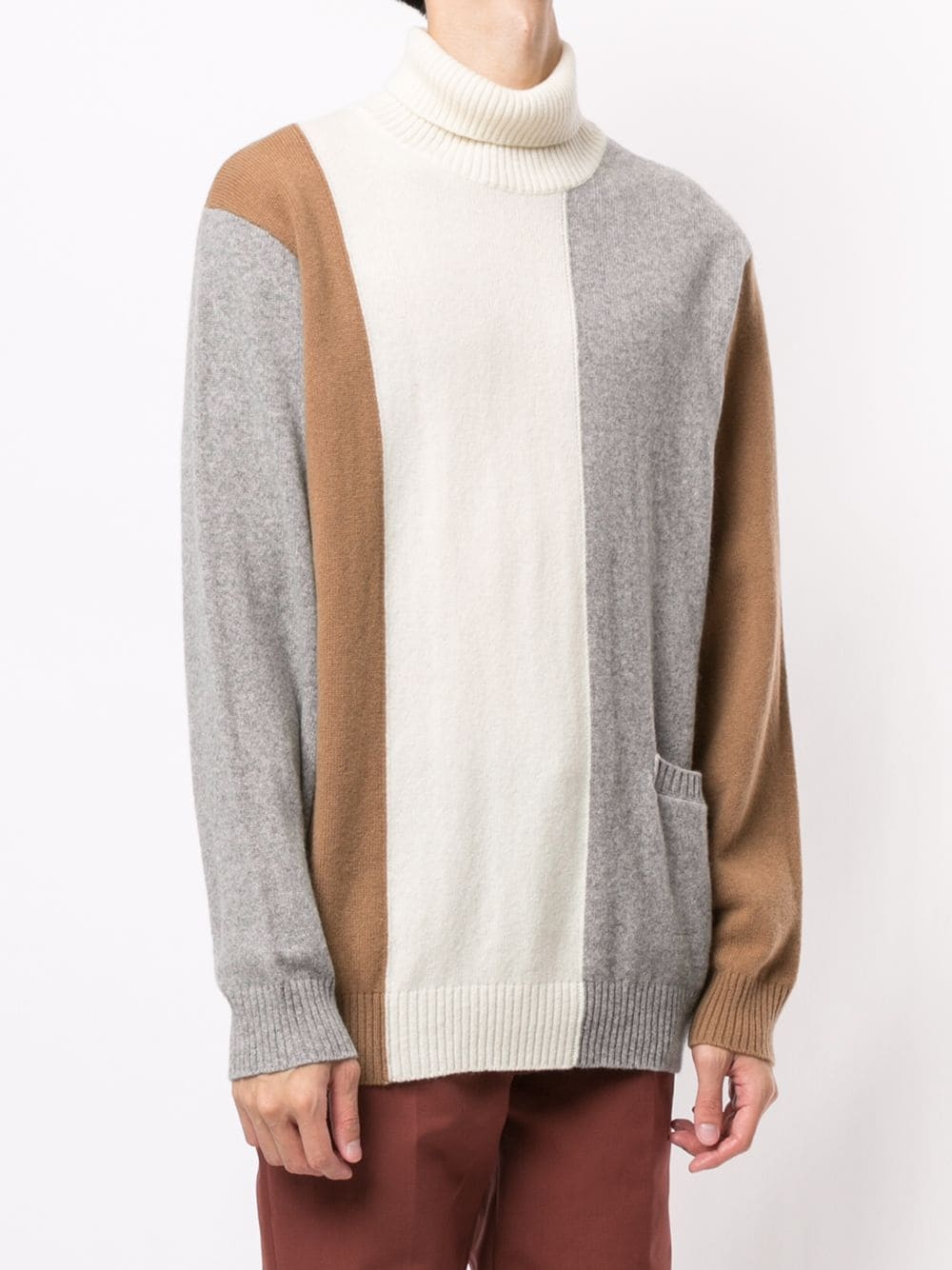 contrast panel knit jumper - 3