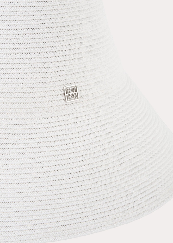 Woven paper straw hat white - 4