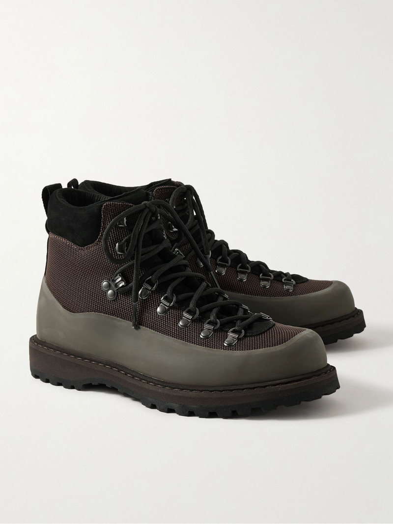 Roccia Vet Sport Suede and Rubber-Trimmed Tech-Shell Hiking Boots Brown 4