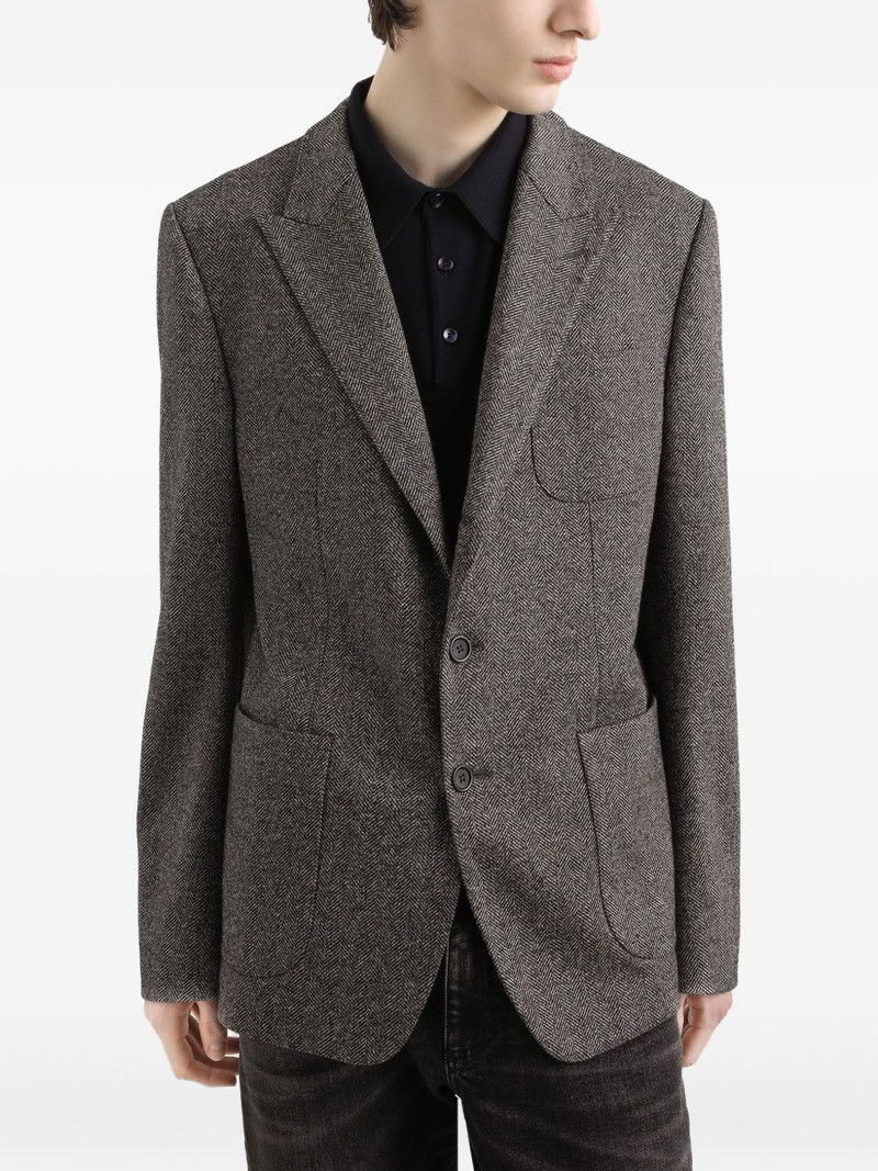single-breasted herringbone blazer 4
